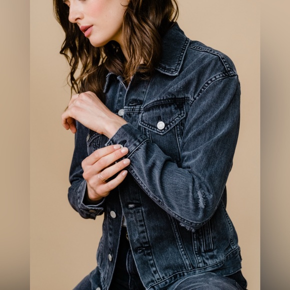 Able Dark Wash Denim Oversized Trucker “Merly” Jacket, Size XS - Picture 2 of 11